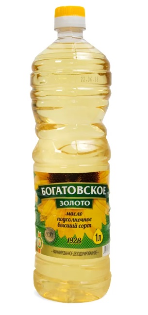 Масло подсолнечное "Богатовское Золото" рафинированное дезодорированное 1Л